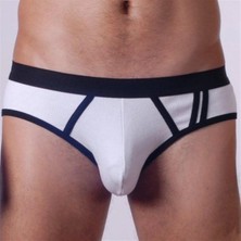 Hafif Giyim Erkek Beyaz Fantezi Seksi Biyeli Slip HF140506