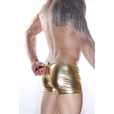 Hafif Giyim Erkek Sarı Renkli Fantezi Seksi Arkası Fermuarlı Boxer HF012111