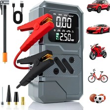 Leerfei 5 In 16.000MAH Akü Takviyeli, Powerbankli, Reflektörlü, Lastik Şişirme Cihazı