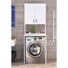 Moonlife Üst Dolaplı Çok Amaçlı Çamaşır Makinesi Dolabı Beyaz