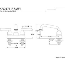 KB2478FL Çamaşır Musluğu, 5-3/4 "emzikli Erişim, Fırçalanmış Nikel