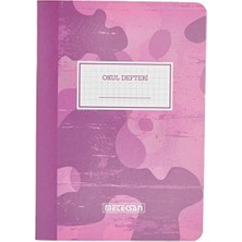 Teknocan Marketing A5 Kareli Okul Defteri Pembe Kamuflaj 60 Yaprak, Kareli