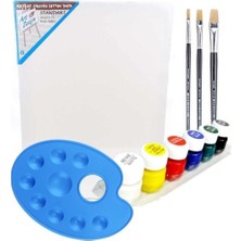 Elif 25 x 35 cm Tuvalli Boyama Seti Akrilik Boya, Palet ve Fırçalar ile Yaratıcılığınızı Keşfedin