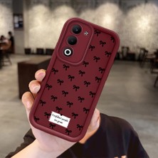 HONTINGA Oppo A5 5g ile Uyumlu Kılıfı Düşüme Önleyici Basitlik Anti Düşme Kamera Korumali Fiyonk Bordo Desen Yumuşak Silikon Telefon Kılıfı Kadın ve Erkek Için Uygundur K2-7231