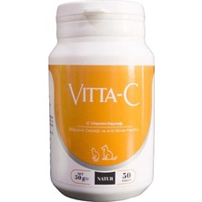 Natur Vitta C Kedi ve Köpekler İçin C Vitamini 50 Tablet Bağışıklık Güçlendirici ve Anti-Stres