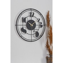 Muyika Design Muyika Netro 41x41cm Metal Duvar Saati Siyah Yuvarlak Tasarım Sessiz Mekanizma ile Kullanım