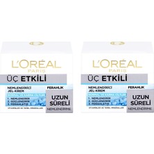 L'Oréal Paris Üç Etkili Ferahlık Yoğun Nemlendirici Jel Krem 50 ml X2 Karma Ciltler İçin Etkili Bakım