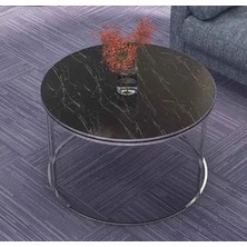 Savita Home Orta Sehpa Tekli Gümüş Lux Special - 70 Çap x 50 cm