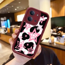 HONTINGA Redmi 15C 5g  ile Uyumlu Kılıfı Düşüme Önleyici Basitlik Anti Düşme Kamera Korumali Kelebek Bordo Desen Yumuşak Silikon Telefon Kılıfı Kadın ve Erkek Için Uygundur K2-7232