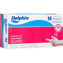 Dolphin M Boyut Pudrasız Vinil Eldiven Beyaz Renk 100 Adet Alerji Riskini Azaltır