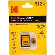 Kodak 512GB Uhs-I U3 V30 Micro Sd Kart + Adaptör