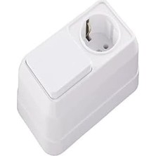 Teknocan Marketing Sıva Üstü Ikili Anahtar Topraklı Priz Beyaz