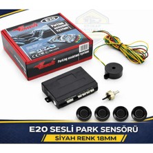 Inwells 18MM E20 Sesli Park Sensörü 4 Lü Siyah Geri Vites Park Destek Sistemi Araç Park Sensörü Seti