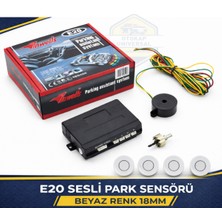 Inwells 18MM E20 Sesli Park Sensörü 4 Lü Beyaz Geri Vites Park Destek Sistemi Araç Park Sensörü Seti