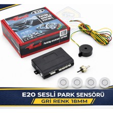 Inwells 18MM E20 Sesli Park Sensörü 4 Lü Gri Geri Vites Park Destek Sistemi Araç Park Sensörü Seti