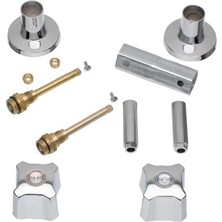 Teknocan Marketing Dayanıklı Pirinç 2 Saplı Küvet/duş Kiti, Krom, 9C-26H/C, 1-Kit (39687)