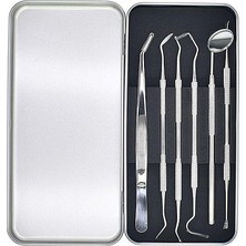 Delixa 6 Adet Metal Kutulu Paslanmaz Diş Tartar Temizleme Ağız Bakım Seti