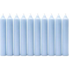 Teknocan Marketing 10’lu Açık Mavi Dilek Mumu Seti – Kaliteli ve Pürüzsüz Dış Yapılı, Içten Yanan Fitilli, Silindir Blok Tasarımlı, Dekoratif ve Ritüel Kullanımına Uygun Mumlar
