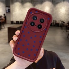 HONTINGA Vivo X200 Pro ile Uyumlu Kılıfı Düşüme Önleyici Basitlik Anti Düşme Kamera Korumali Yıldız Bordo Desen Yumuşak Silikon Telefon Kılıfı Kadın ve Erkek Için Uygundur K2-7225