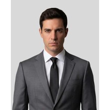 1001 Kravat Düz Siyah İnce Kravat - 7 cm genişliğinde