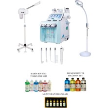 Toplam 9 Fonksiyon Hydrafacial Vapozon Buhar Büyüteçli Loop Lamba (Amerikan Cilt Bakım Seti)