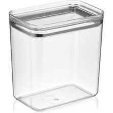 Teknocan Marketing Dikdörtgen Erzak Saklama Kabı, Silikon Contalı, Şeffaf Plastik, 2100 Ml, 10,5 x 16 x 17 cm