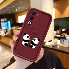 HONTINGA Oppo A5 5g ile Uyumlu Kılıfı Düşüme Önleyici Basitlik Anti Düşme Kamera Korumali Panda Bordo Desen Yumuşak Silikon Telefon Kılıfı Kadın ve Erkek Için Uygundur K2-7223