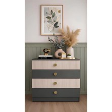 Milas Şifonyer - Antrasit & Dor - 4 Çekmeceli