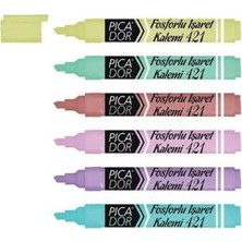 Picador 421 Fosforlu İşaretleme Kalemi 6 Renk Doldurulabilir Pastel Kalem Seti