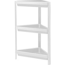 Teknocan Marketing 3 Katlı Üçgen Köşe Rafı | Banyo, Mutfak ve Kiler Için Yer Tasarruflu Organizer | Çok Amaçlı Raf Ünitesi | 3 Farklı Renk Seçeneği | (33X71X33CM) (Beyaz)