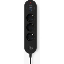 Teknocan Marketing Smayling 3’lü Priz | 2 Usb-A + 1 Usb-C | Termal Akım Korumalı, 2500W Güç, Aç/kapa Anahtarlı, Dayanıklı