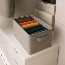 Teknocan Marketing Raf Düzenleyici, Katlanabilir Kıyafet Organizeri, Çelik Destekli Kumaş Çok Amaçlı Saklama Kutusu, Dolap Içi Çekmece Düzenleyici, Gri (45X25X20CM)