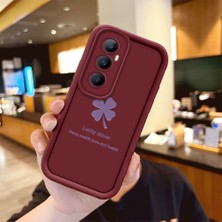 HONTINGA Realme C65 4g ile Uyumlu Kılıfı Düşüme Önleyici Basitlik Anti Düşme Kamera Korumali Dört Yapraklı Yonca Desen Yumuşak Silikon Telefon Kılıfı Kadın ve Erkek Için Uygundur K2-7229