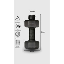 H2PUMP Yeni Nesil Dambıl Şeklinde Su Şişesi | 1.3 Litre Spor Matara