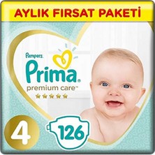 Prima Bebek Bezi Premium Care 4 Beden 9 - 14 kg Bantlı Bez 126 Adet Aylık Fırsat Paketi