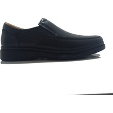 Ekinci Siyah Deri Comfort Erkek Ayakkabı Düz Tabanlı Günlük Kullanım İçin Uygun