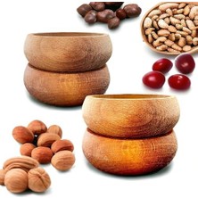 Teknocan Marketing El Yapımı Akasya Ağacı 6’lı Ahşap Çerezlik ve Kahvaltılık Seti – 11 cm Yuvarlak Doğal Ahşap Sunum Kaseleri, Şık ve Fonksiyonel Mutfak Sunum Gereçleri (Yuvarlak)