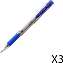 Uni-Ball UM-153 Signo Broad 1.0 Mavi İmza Kalemi 3 Adet Açık Mavi Renkli Kalemler