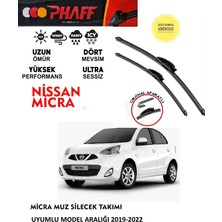 Phaff Nissan Micra Ön Muz Silecek Takımı 2019 Model Araca Özel (Aparatsız Direk Montaj)