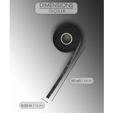 Teknocan Marketing Modern Teknik Tekstil Hayal Tela 1.5 cm x 100 M - Çift Taraflı Yapışkan Tela - Şerit Tela - Örümcek Tela - Hayalet Tela - Dikiş Nakış Telası (Siyah)