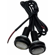 12V GÜNDÜZ SÜRÜŞ-AYNA ALTI LED KIRMIZI (MERCEKLİ) (9/22 MM) (2 AD)