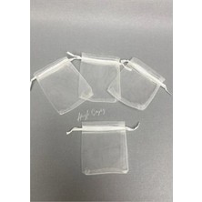 Hızlı Çeyiz 100’LÜ Kırık Beyaz Tül Kese Organize Çerez Tespih Kına Havlu Hediyelik Şeffaf Tül Kesesi