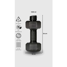 H2PUMP Yeni Nesil Dambıl Şeklinde Su Şişesi | 1.3 Litre Spor Matara | X5 Adet