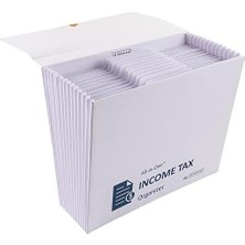 Teknocan Marketing Hepsi Bir Arada Gelir Vergisi Organizatörü, 12 Cep, Kapak ve Kordon Kapatma, Mektup Boyutu, Lacivert/beyaz (70660)