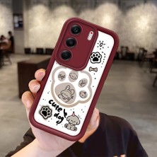 HONTINGA Tecno Camon 40 ile Uyumlu Kılıfı Düşüme Önleyici Basitlik Anti Düşme Kamera Korumali Kedi Bordo Desen Yumuşak Silikon Telefon Kılıfı Kadın ve Erkek Için Uygundur K2-7230