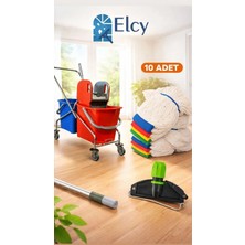 Elcy Çift Kovalı Krom Temizlik Arabası Paspas Arabası Sap Mop Aparat (Özel Plastik Presli )