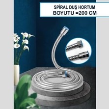 Teknocan Marketing 200CM Ekstra Uzun Örrgülü Duş Spirali/patlamaya Dayanımlı Yüksek Basınçlı 2 Metre Banyo Hortumu/paslanmaz, Su Tasarruflu Epdm Duş Borusu (%100 Yerli Üretim)