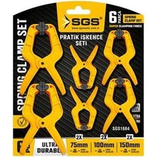 Teknocan Marketing 6 Parça Pratik Işkence Seti, 75MM-100MM-150MM Mengene Kelepçe Takımı, Dayanıklı Yapı, Güçlü Sıkıştırma, Model SGS1684