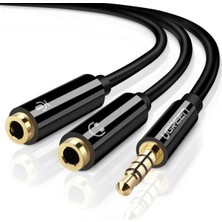 Ugreen Mikrofon ve Kulaklık Ayırıcı 3.5 mm Y Kablo Siyah, 30620