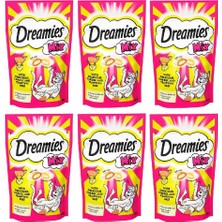 Dreamies 6 Paket Mix Peynirli Sığır Etli Kedi Ödülü Maması 60 gr Yetişkin Kediler İçin Lezzetli Atıştırmalık